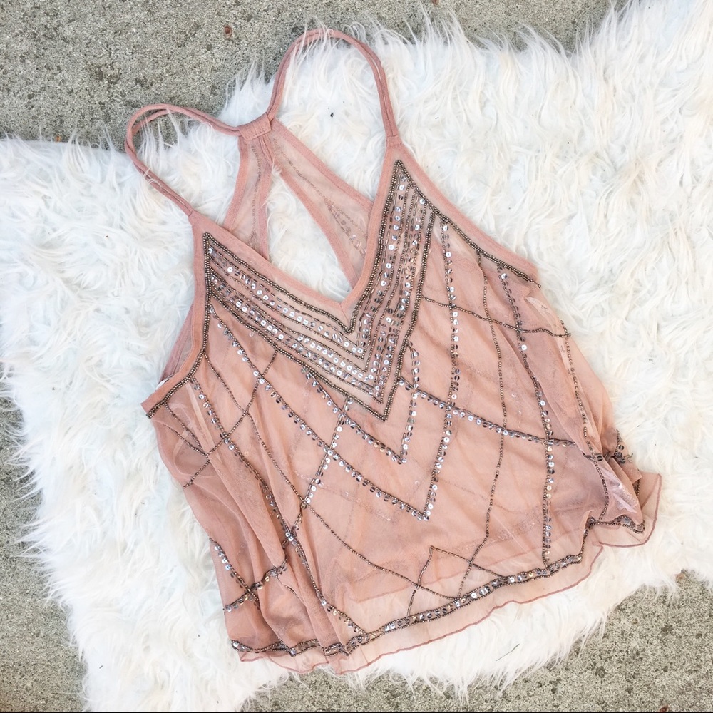 Blush Embellished and Beaded Top